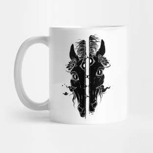 Split Face Horse, Weird Art Mug